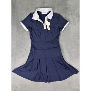 New Scratch Seventy Dress Womens Small Blue Navy Mid Length Short Sleeve Golf